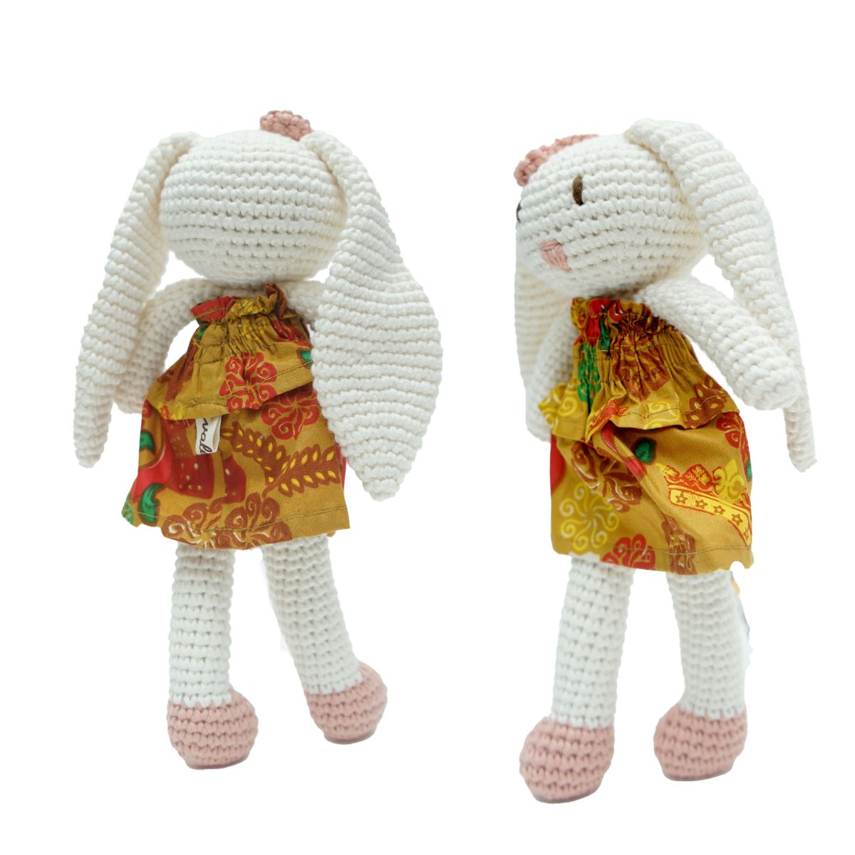 High Quality Cute Crochet Bunny Doll Made of Soft Wool with Tutu Dress Handmade Stuffed Toy for Baby Gift or Decoration