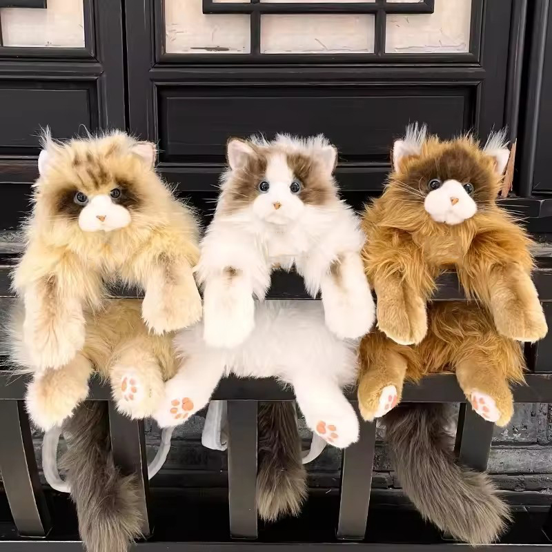 High -end Simulated Puppet Cat Doll Backpack Doll Plush Toy Birthday Gift Car Doll Companion Toys Customizable Logo Hanging Tag
