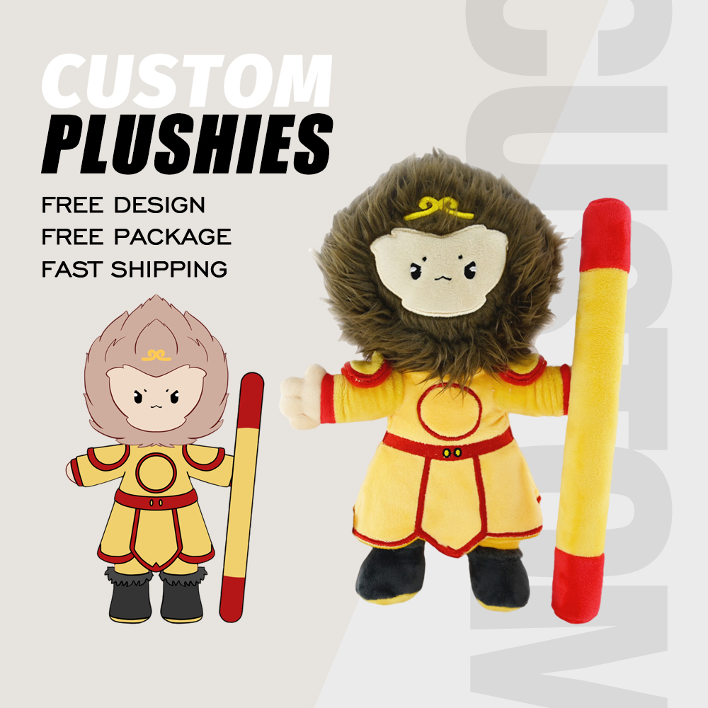 Latest Design Custom Soft Realistic Wukong Toys Game Character Derivatives Plush Figure Doll for Friends
